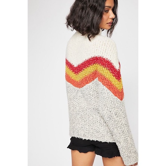 Free People Turn Around Sweater in Ivory Combo, Sz. S - Picture 3 of 8